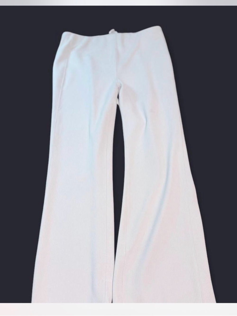 Lululemon Groove Women’s White Ribbed Wide-Leg Pants